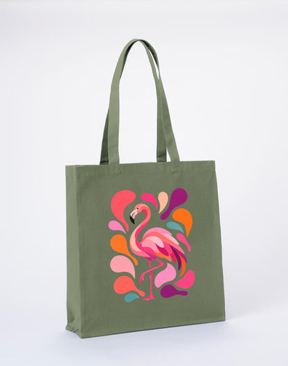 Blush in Motion Recycled Cotton Shopper Bag - Freeform Fauna Sage Leaf colour variant image