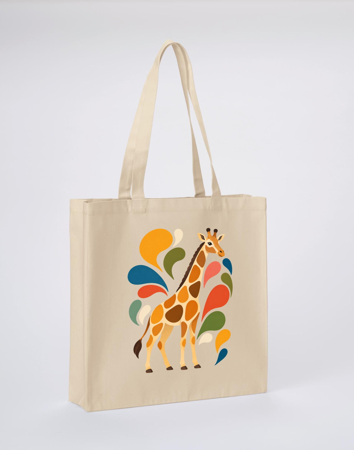 Sunlit Safari Recycled Cotton Shopper Bag - Freeform Fauna Dune Sand colour variant image