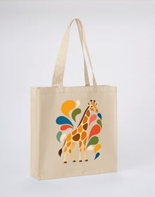 Sunlit Safari Recycled Cotton Shopper Bag - Freeform Fauna Dune Sand colour variant image