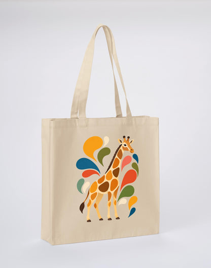 Sunlit Safari Recycled Cotton Shopper Bag - Freeform Fauna Dune Sand colour variant image