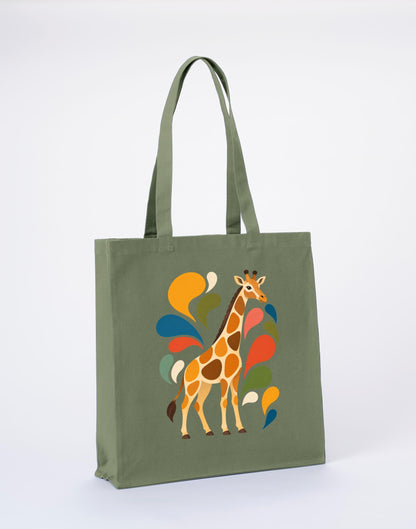 Sunlit Safari Recycled Cotton Shopper Bag - Freeform Fauna Sage Leaf colour variant image