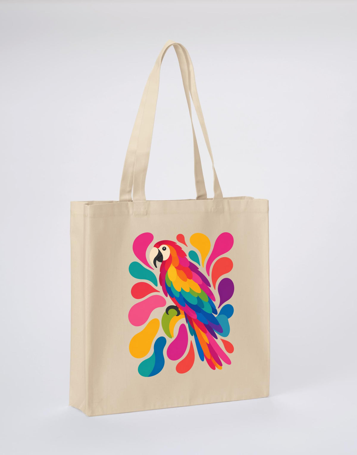 Tropical Burst Recycled Cotton Shopper Bag - Freeform Fauna Dune Sand colour variant image