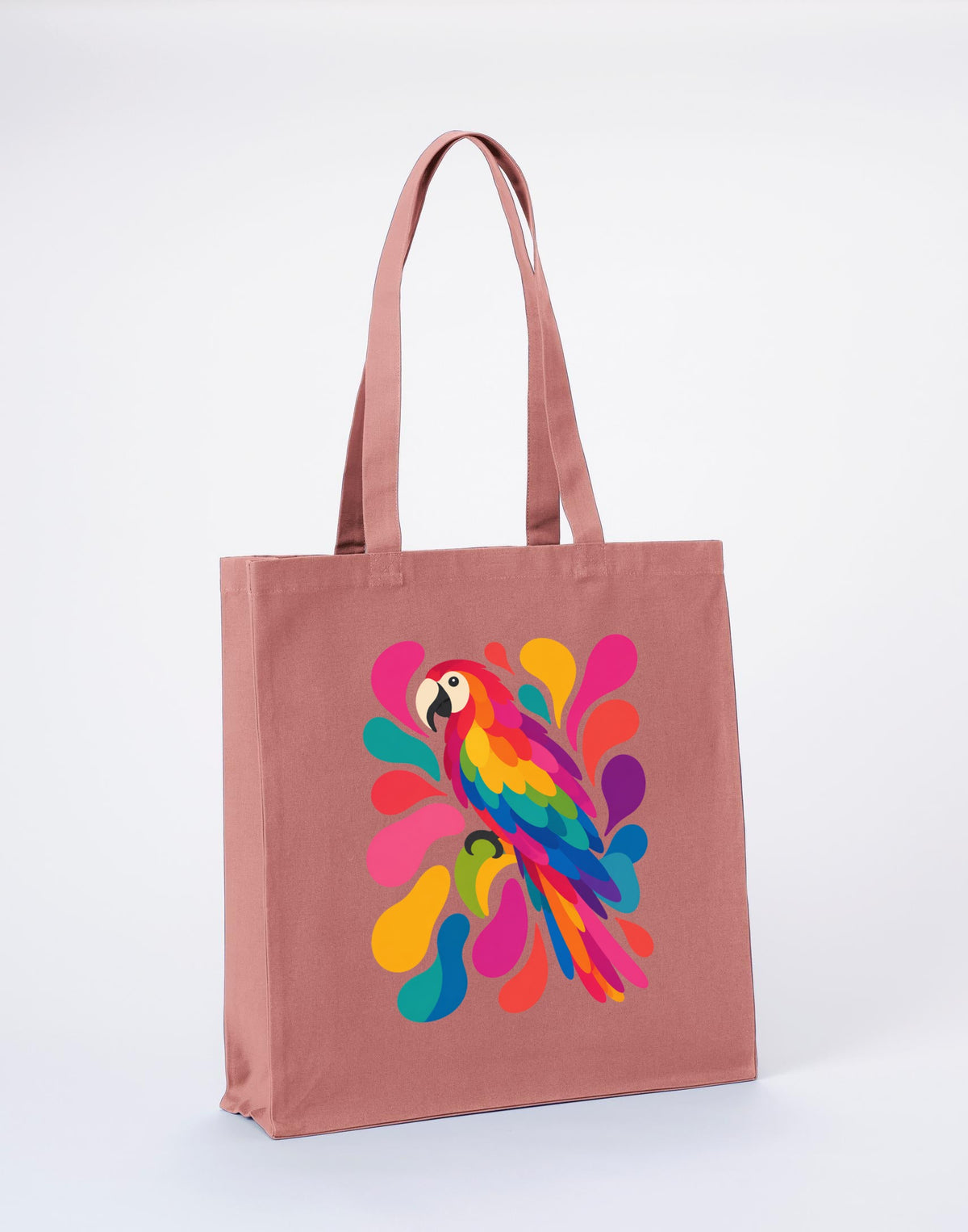 Tropical Burst Recycled Cotton Shopper Bag - Freeform Fauna Wild Rose colour variant image