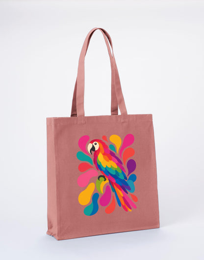 Tropical Burst Recycled Cotton Shopper Bag - Freeform Fauna Wild Rose colour variant image