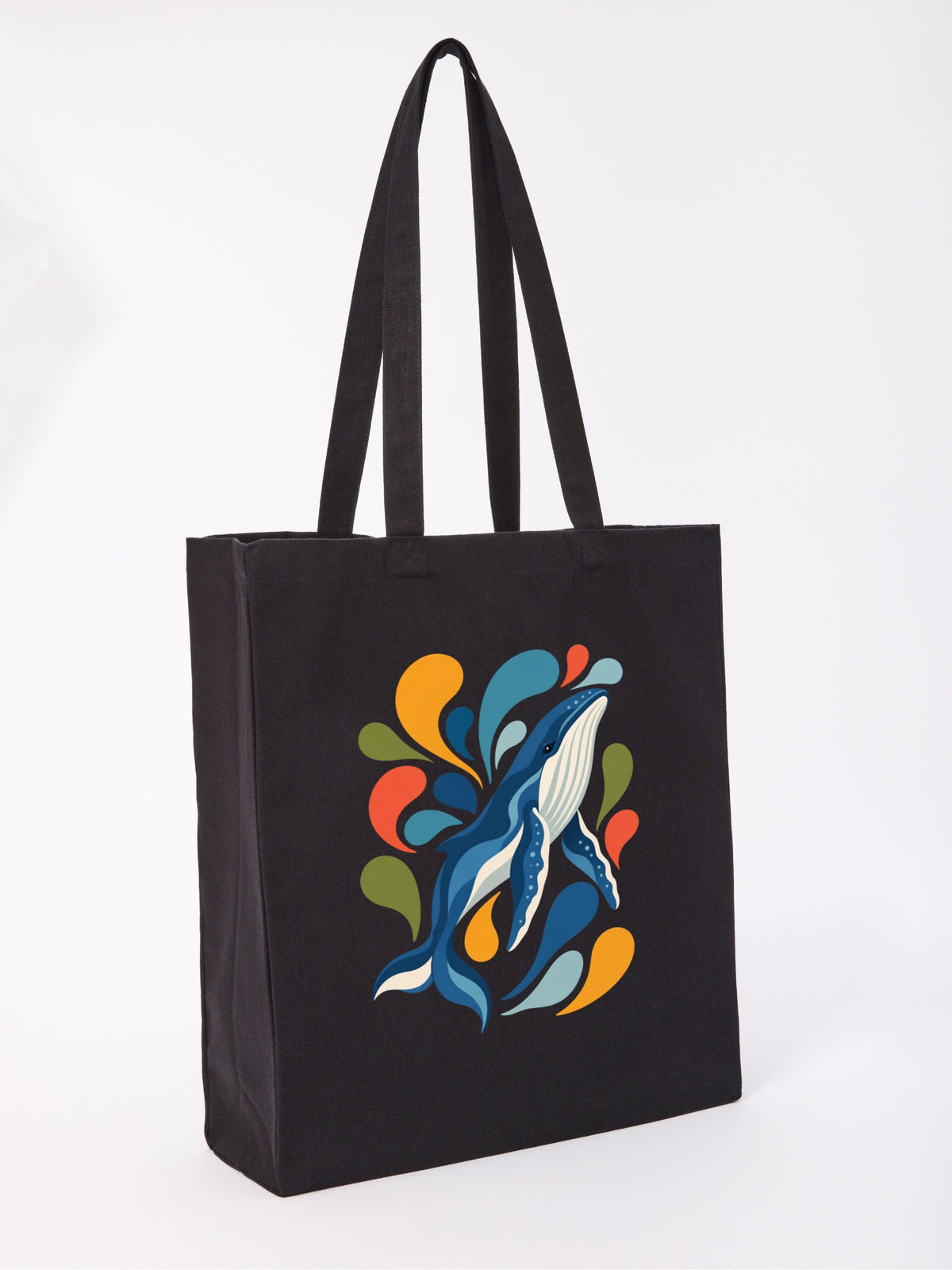 Ocean Song Recycled Cotton Shopper Bag - Freeform Fauna Raven Black colour variant image