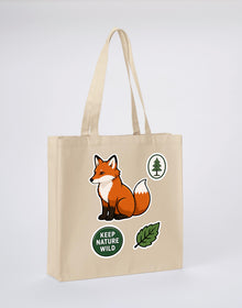 Keep Nature Wild Recycled Cotton Shopper Bag - Badges of the Wild Dune Sand colour variant image