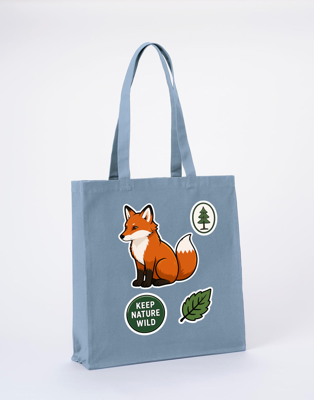 Keep Nature Wild Recycled Cotton Shopper Bag - Badges of the Wild Morning Mist colour variant image