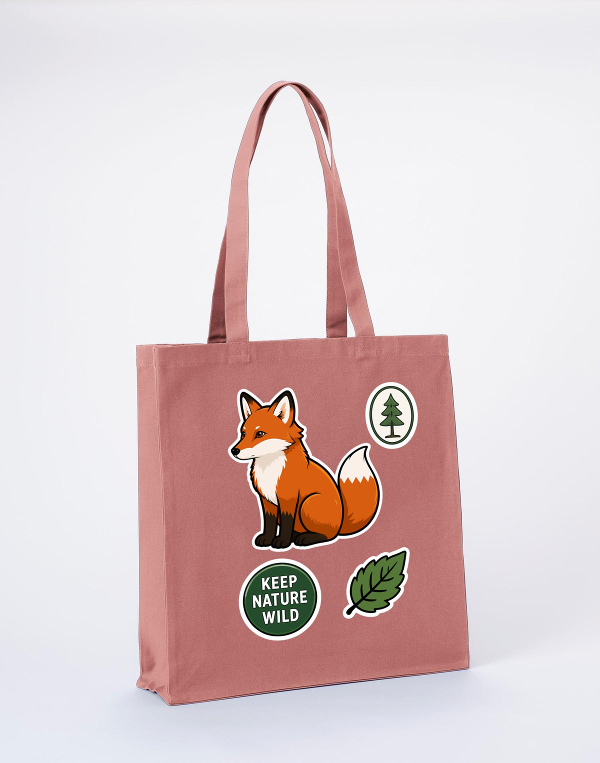 Keep Nature Wild Recycled Cotton Shopper Bag - Badges of the Wild Wild Rose colour variant image