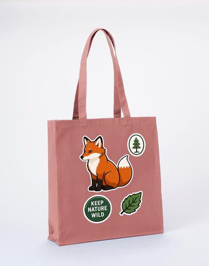 Keep Nature Wild Recycled Cotton Shopper Bag - Badges of the Wild Wild Rose colour variant image