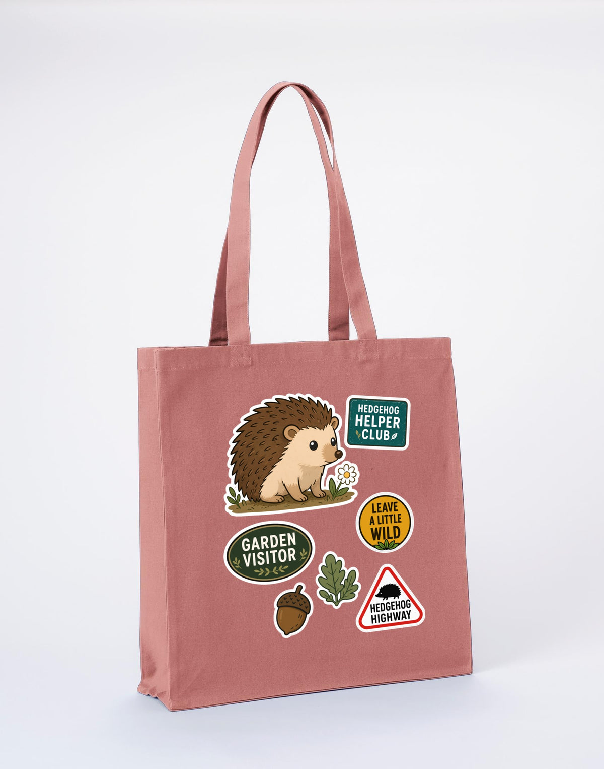 Hedgehog Helper Club Recycled Cotton Shopper Bag - Badges of the Wild Wild Rose colour variant image