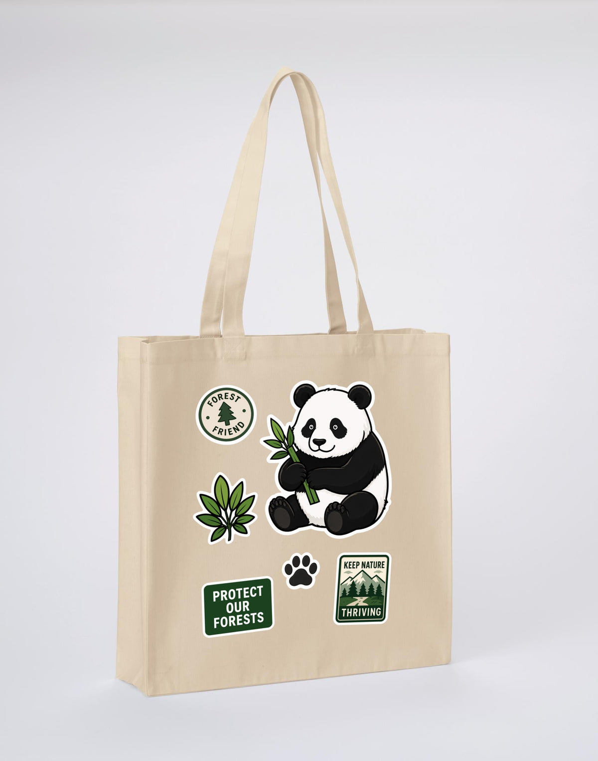 Forest Protector Recycled Cotton Shopper Bag - Badges of the Wild Dune Sand colour variant image