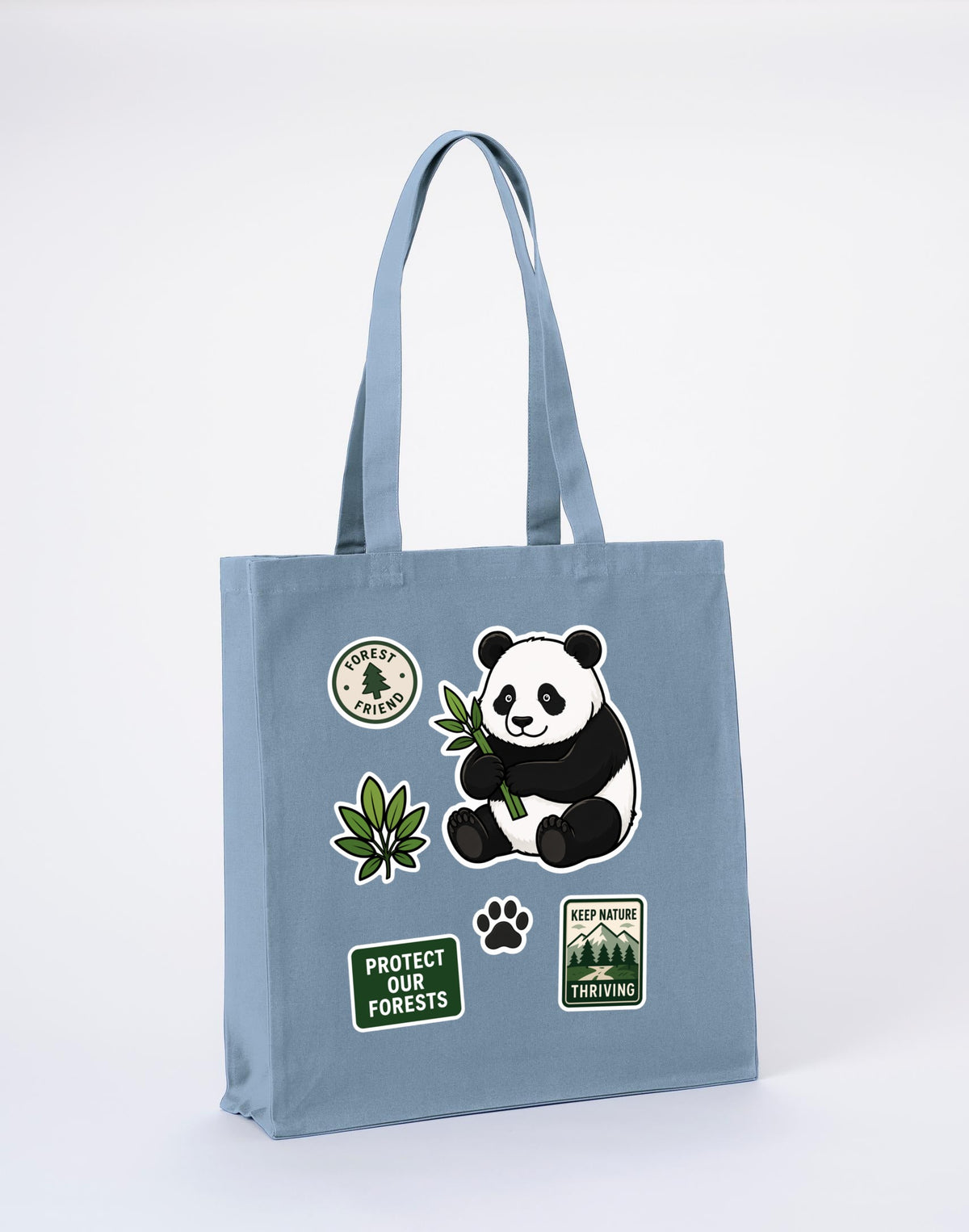 Forest Protector Recycled Cotton Shopper Bag - Badges of the Wild Morning Mist colour variant image