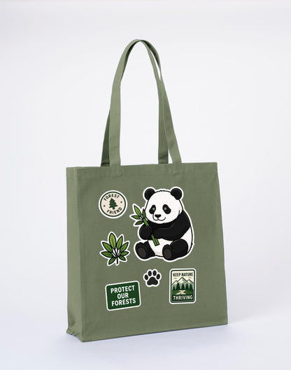 Forest Protector Recycled Cotton Shopper Bag - Badges of the Wild Sage Leaf colour variant image