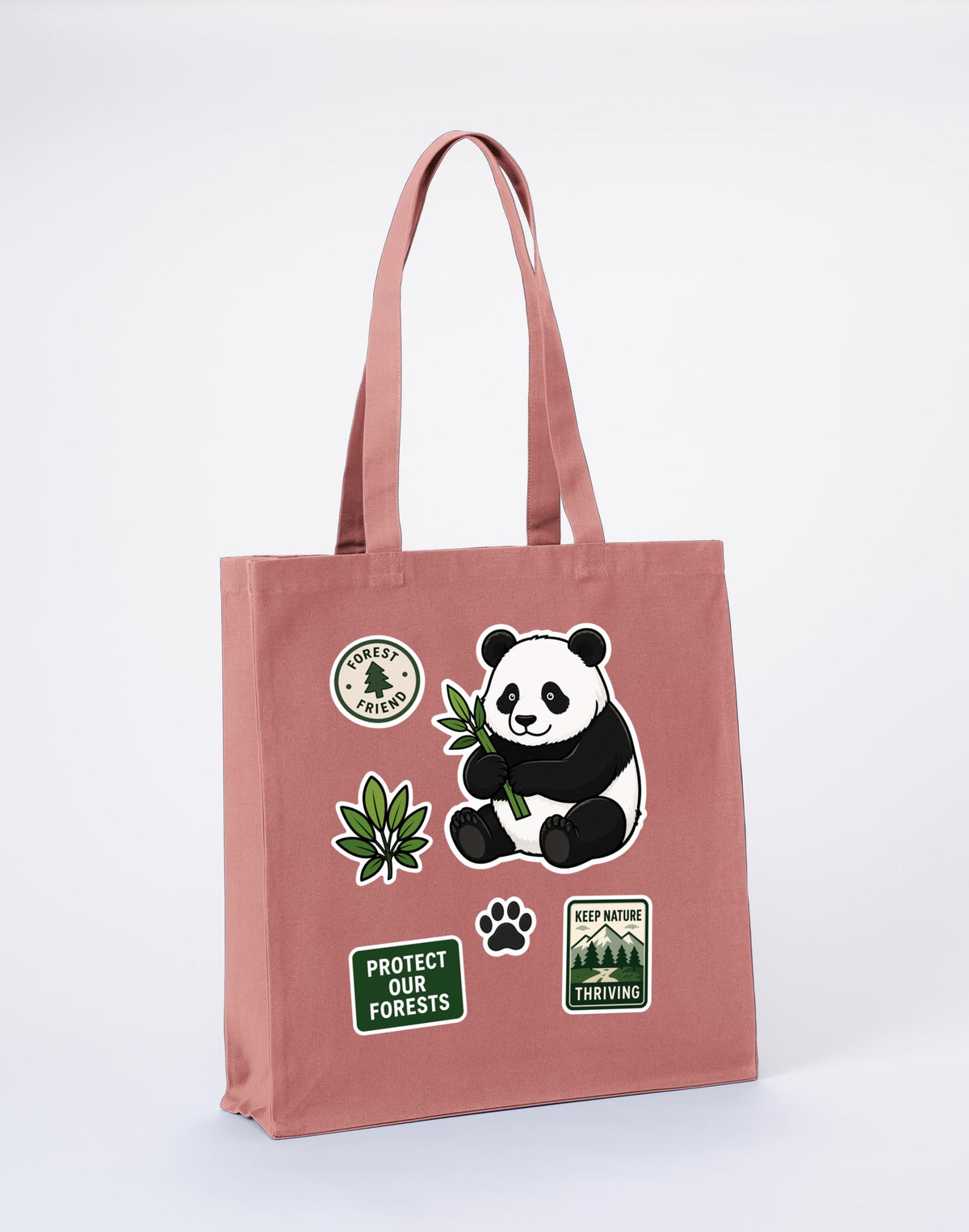 Forest Protector Recycled Cotton Shopper Bag - Badges of the Wild Wild Rose colour variant image