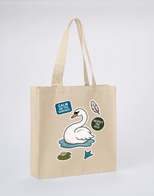 Calm on the Surface Recycled Cotton Shopper Bag - Badges of the Wild Dune Sand colour variant image