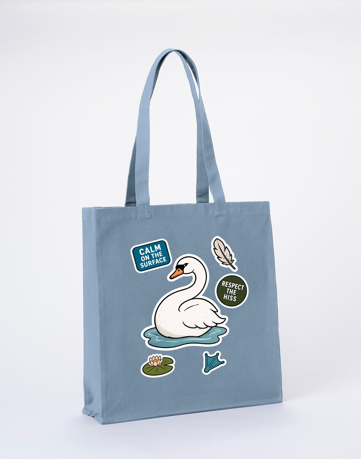 Calm on the Surface Recycled Cotton Shopper Bag - Badges of the Wild Morning Mist colour variant image