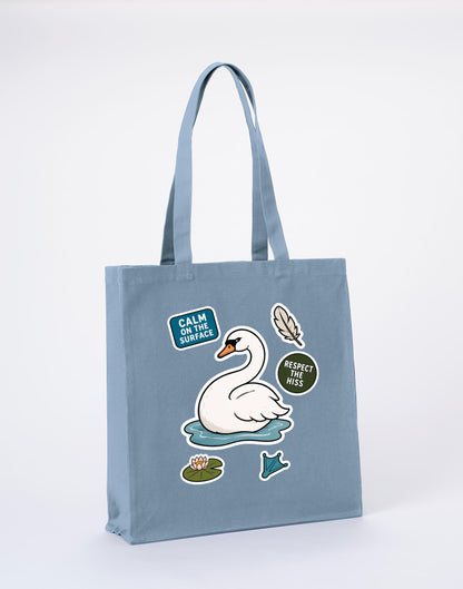 Calm on the Surface Recycled Cotton Shopper Bag - Badges of the Wild Morning Mist colour variant image