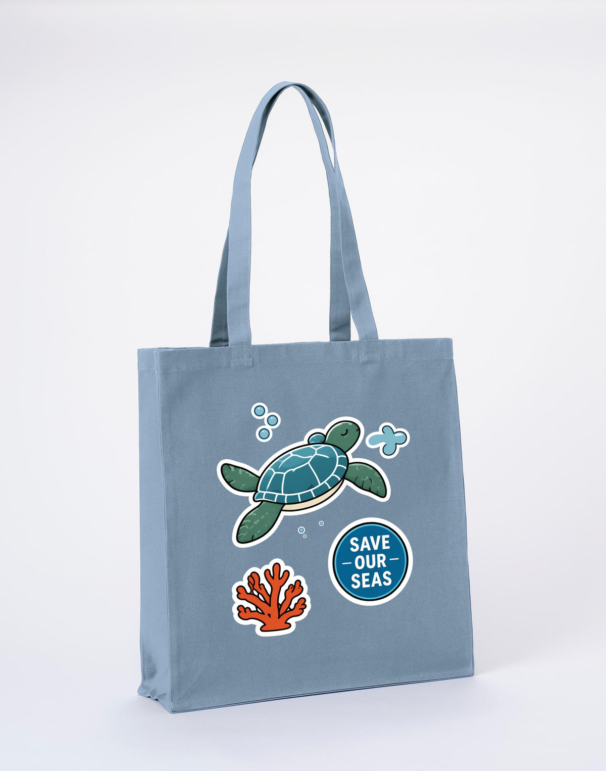 Save Our Seas Recycled Cotton Shopper Bag - Badges of the Wild Morning Mist colour variant image