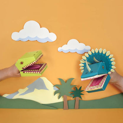 Make 2 Dinosaur Glove Puppets Kit from Clockwork Soldier