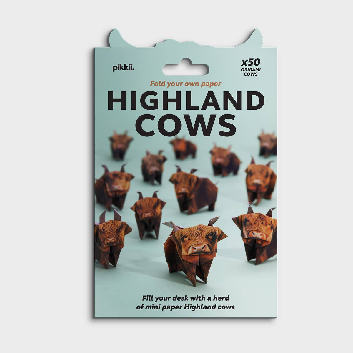 50 Paper Highland Cows Origami Kit from Pikkii