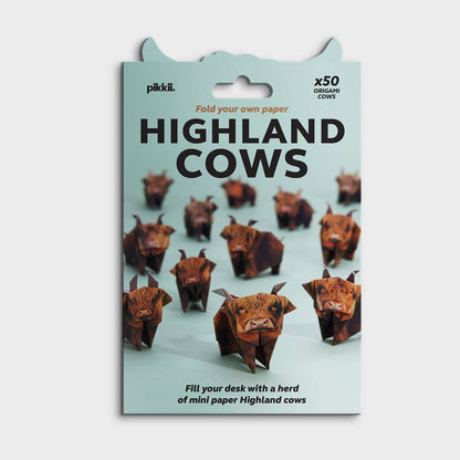 50 Paper Highland Cows Origami Kit from Pikkii