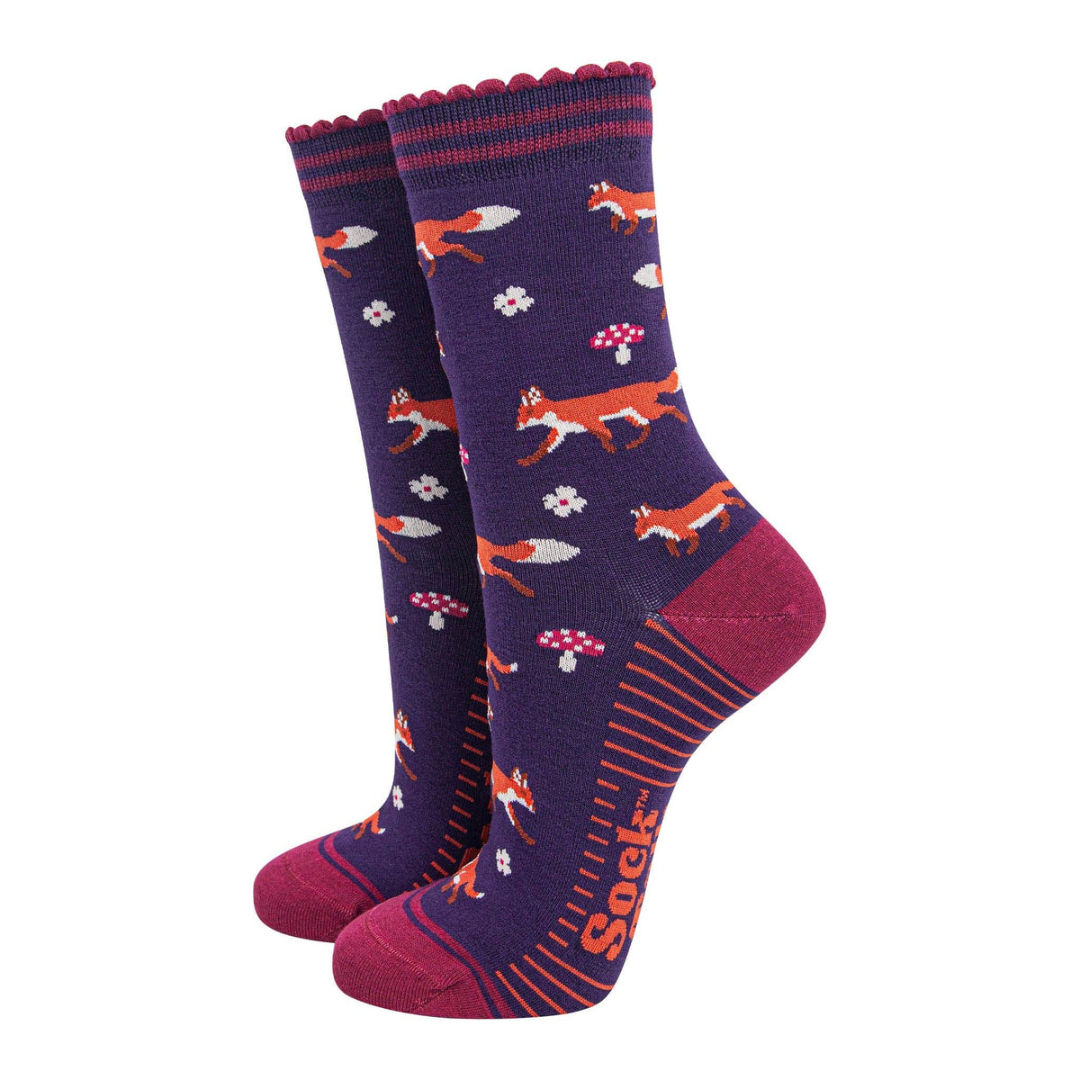 Fox and Toadstool Bamboo Socks from Sock Talk