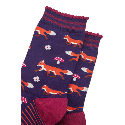 Fox and Toadstool Bamboo Socks from Sock Talk