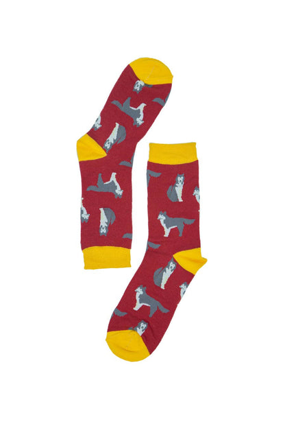Red Husky Bamboo Socks from Sock Talk
