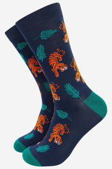 Crouching Tiger Bamboo Socks in Navy from Sock Talk
