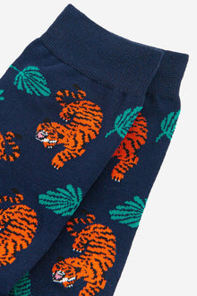 Crouching Tiger Bamboo Socks in Navy from Sock Talk