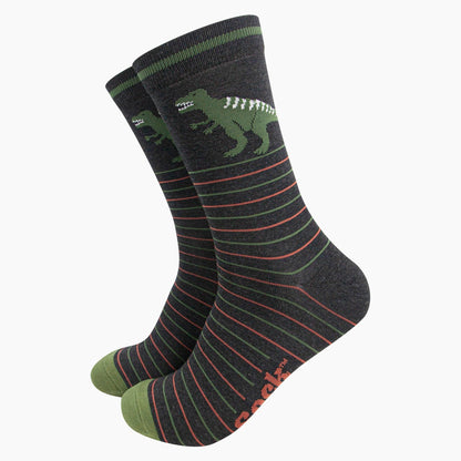 3-Pair T-Rex Dinosaur Bamboo Socks Gift Set from Sock Talk