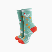 Green Hens and Chicks Bamboo Socks from Sock Talk