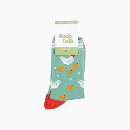 Green Hens and Chicks Bamboo Socks from Sock Talk