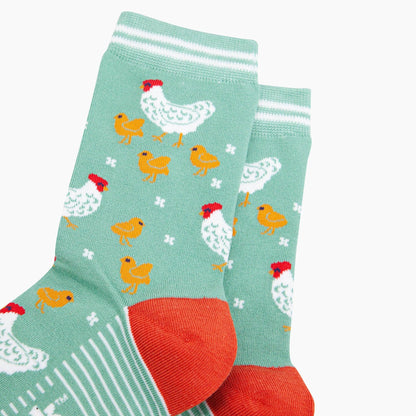 Green Hens and Chicks Bamboo Socks from Sock Talk