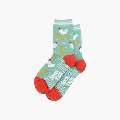 Green Hens and Chicks Bamboo Socks from Sock Talk