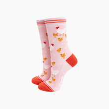 Pink Hens and Chicks Bamboo Socks from Sock Talk