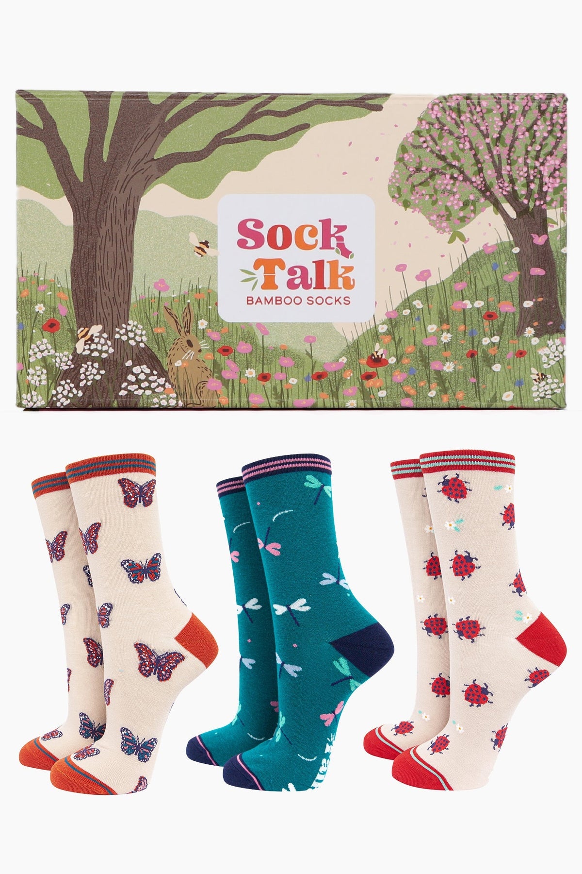 3-Pair Summer Meadow Bamboo Socks Gift Set from Sock Talk