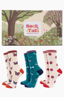 3-Pair Summer Meadow Bamboo Socks Gift Set from Sock Talk