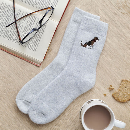Beagle Dog Walking Wool-Blend Socks from Sweet William