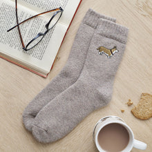Corgi Dog Walking Wool-Blend Socks from Sweet William