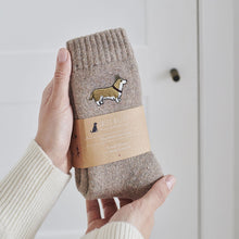Corgi Dog Walking Wool-Blend Socks from Sweet William