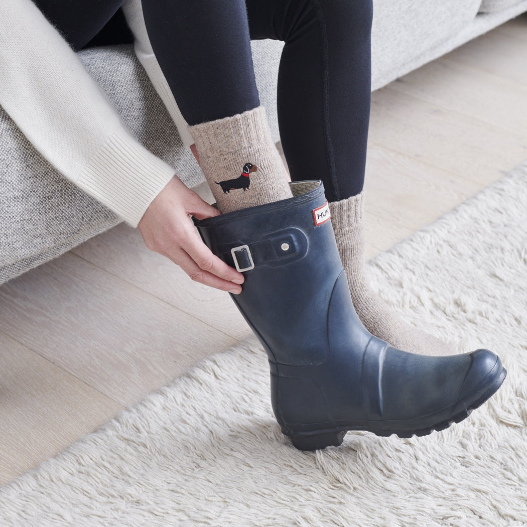 Dachshund Dog Walking Wool-Blend Socks from Sweet William