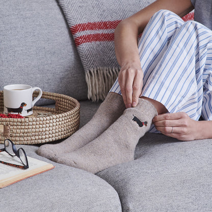 Dachshund Dog Walking Wool-Blend Socks from Sweet William