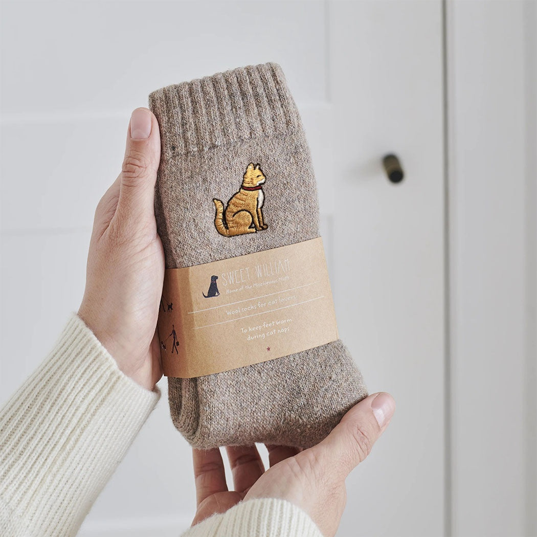 Ginger Cat Wool-Blend Socks from Sweet William