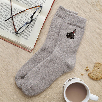 Tabby Cat Wool-Blend Socks from Sweet William