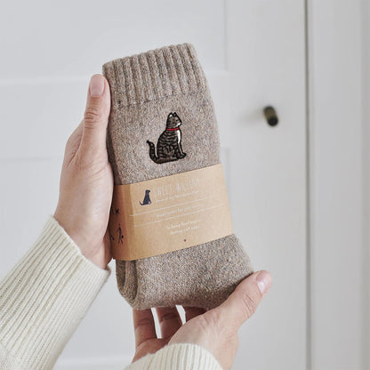 Tabby Cat Wool-Blend Socks from Sweet William