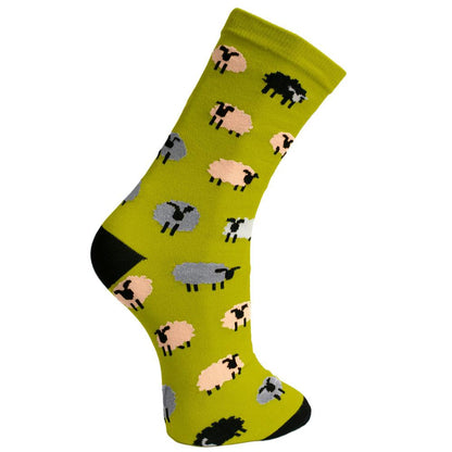Sheep Bamboo Socks in Green from Shared Earth