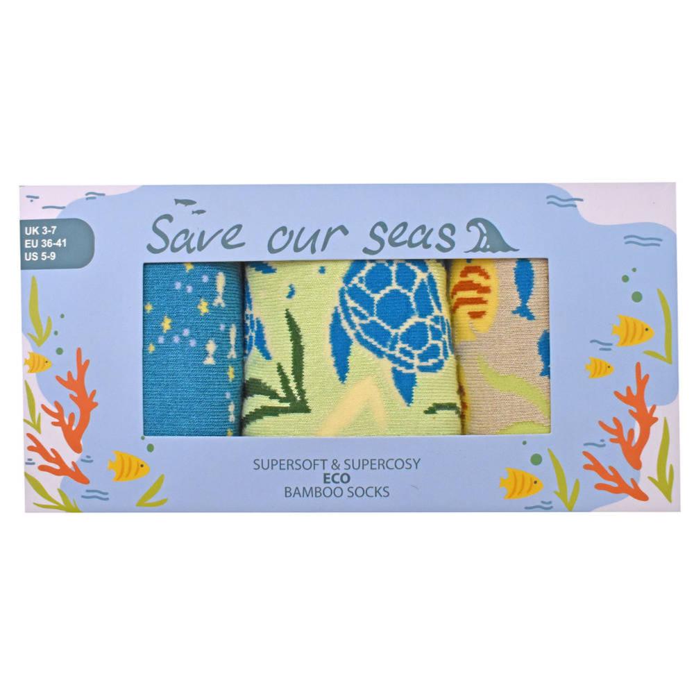 3-Pair Sealife Bamboo Socks Gift Set from Shared Earth