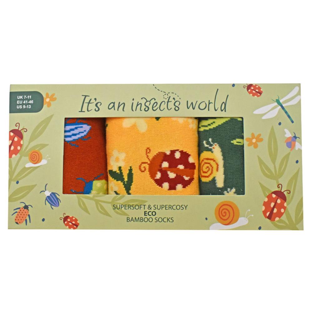 3-Pair Insects Bamboo Socks Gift Set from Shared Earth