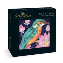 Kingfisher Set of 4 Cork-Backed Coasters by Catherine Rowe